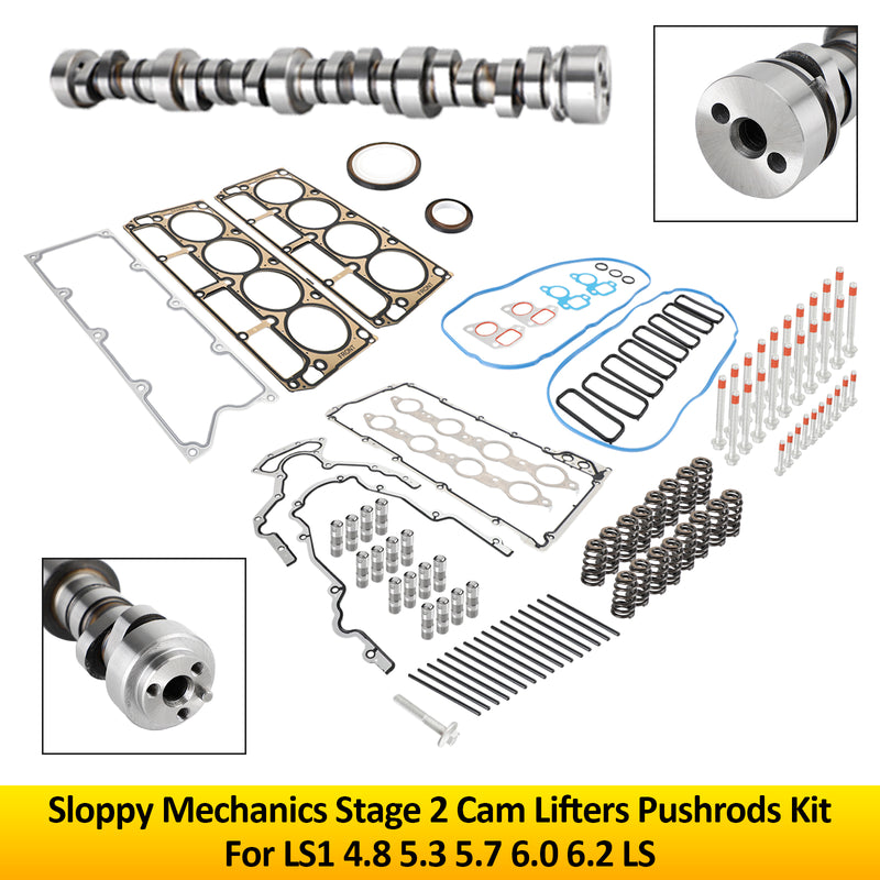 LS1 4,8 5,3 5,7 6,0 6,2 LS Sloppy Mechanics Stage 2 Cam Lifters Pushrods Kit