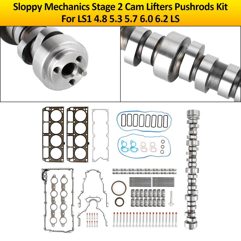 LS1 4.8 5.3 5.7 6.0 6.2 LS Sloppy Mechanics Stage 2 Cam Lifters Pushrods Kit