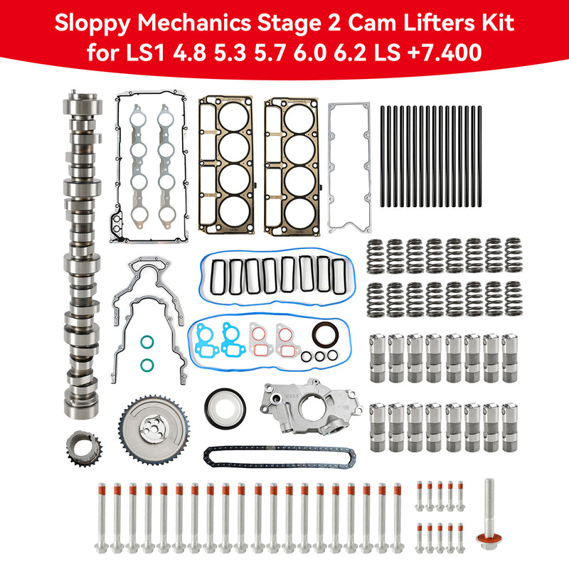 2005-2009 6.0L LS2 V-8 Sloppy Mechanics Stage 2 Nokka-akselin seuraajasarja