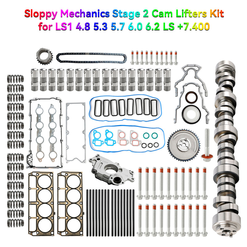 Sloppy Mechanics Stage 2 nokka-akselin nostosarja LS1:lle 4,8 5,3 5,7 6,0 6,2 LS +7,400