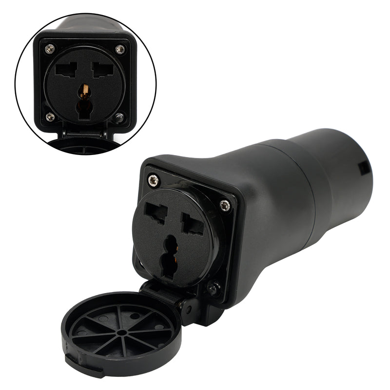 Adaptador de enchufe convertidor de estación de carga EV, enchufe europeo tipo 2 de descarga, enchufe EVSE IEC62196 de 16A