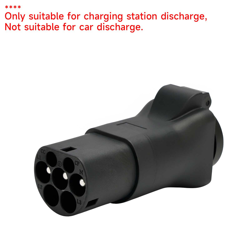 Adaptador de enchufe convertidor de estación de carga EV, enchufe europeo tipo 2 de descarga, enchufe EVSE IEC62196 de 16A