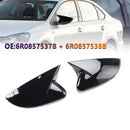2009-2017 VW Polo MK5 Gloss Black Wing Door Mirror cobre esquerda + direita