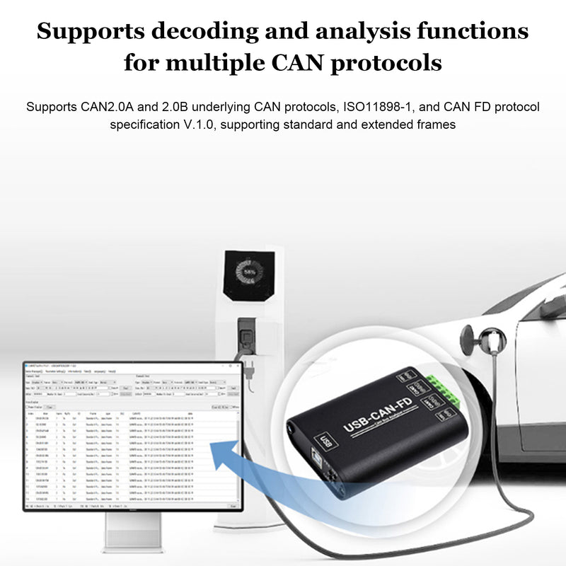 Conversor de interface USB para CAN FD Módulo de comunicação do analisador de dados CAN Bus