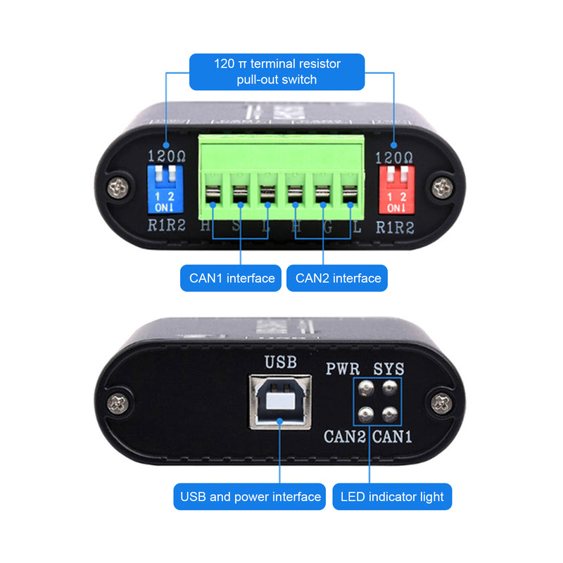 Konwerter interfejsu USB na CAN FD Moduł komunikacyjny analizatora danych magistrali CAN