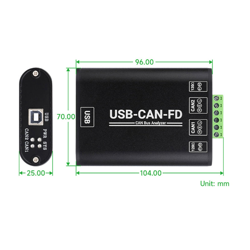 Convertidor de interfaz USB a CAN FD, módulo de comunicación del analizador de datos de Bus CAN