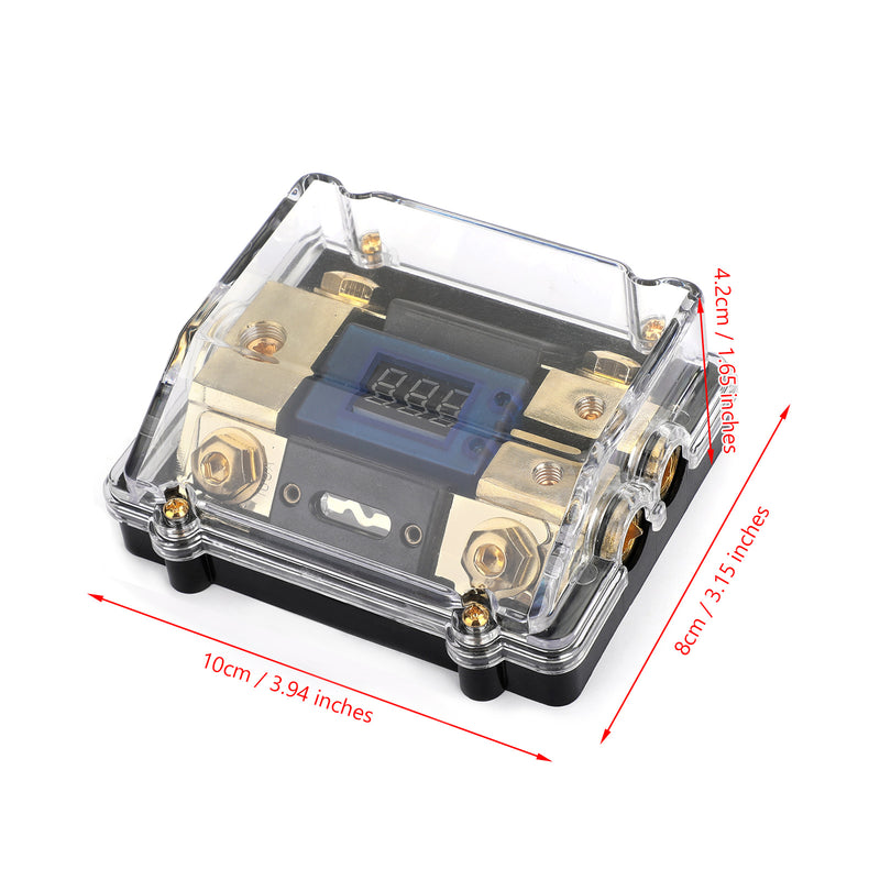 Lydfordelingsblokk blokk sikringsboks LED-display 1x0 IN 2x4GA OUT FuseBox