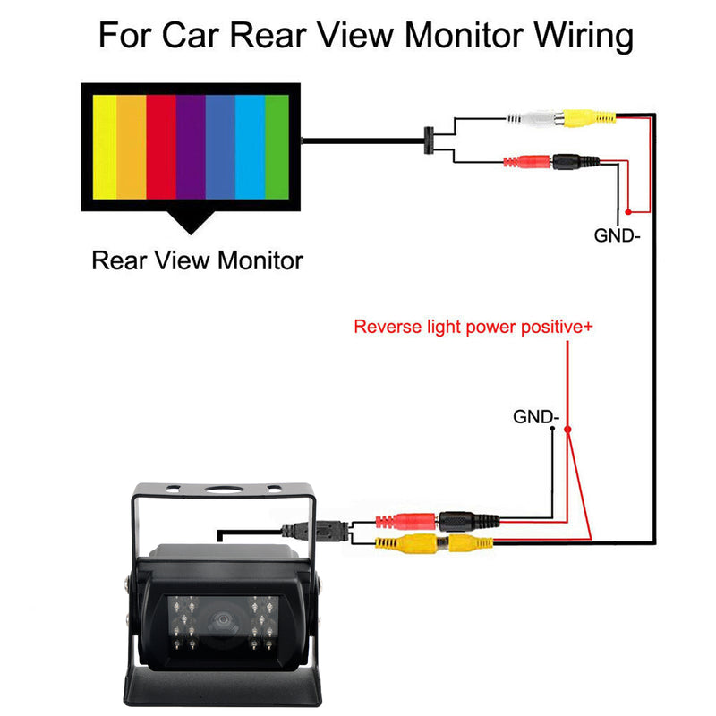 Cámara de visión trasera para coche, cámara de marcha atrás para autobús, camión, furgoneta, RV, CCD, visión nocturna IR