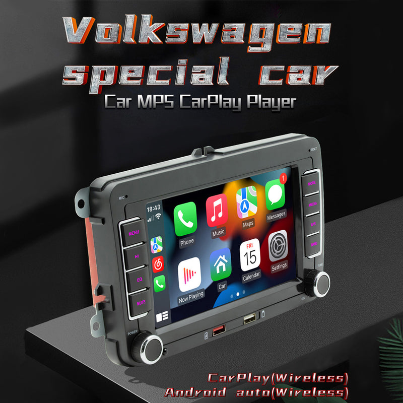 7" Volkswagen Auto Bluetooth Radio Auto MP5 Player Wireless Carplay + 4 LED Kamera