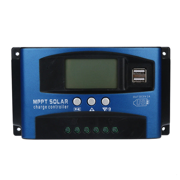 50A Solar Position Controller Kontrollpanel Batteriregulator PWM LCD Dual USB 12V/24V