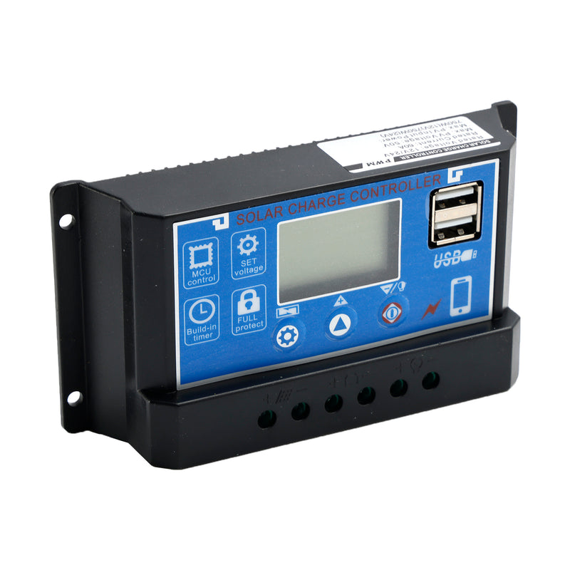 60A regulator ładowania słonecznego Panel kontrolera regulator baterii PWM LCD podwójny USB 12V 24V 36V 48V 60V