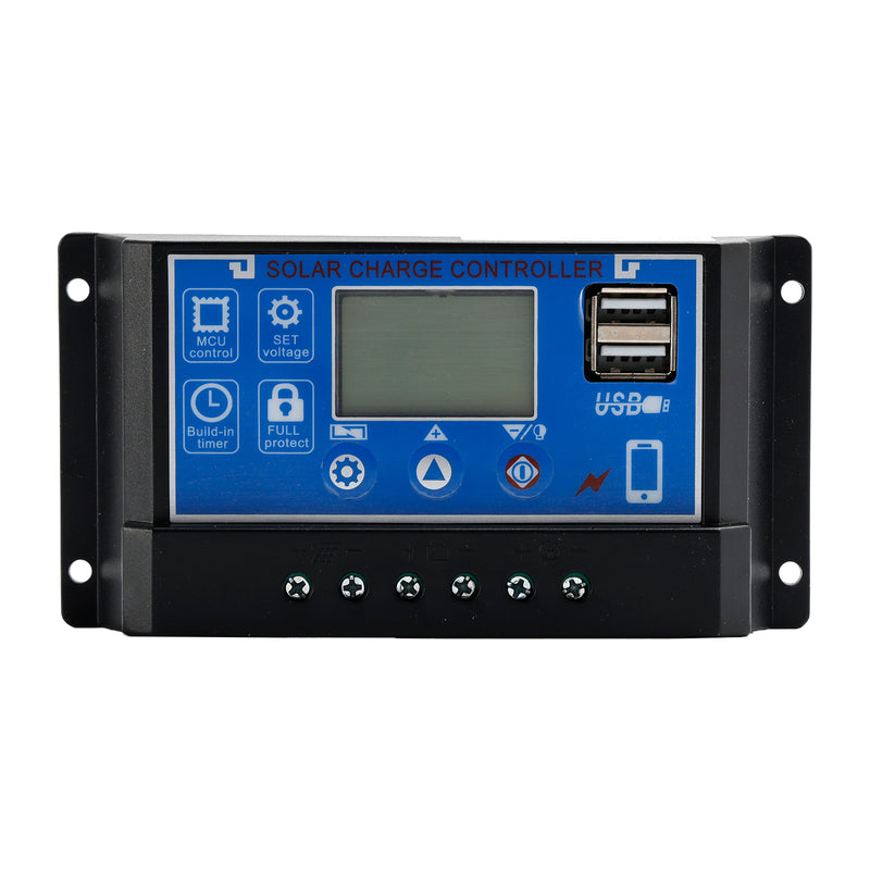 60A Solar Charge Controller Kontrollpanel Batteriregulator PWM LCD Dual USB 12V 24V 36V 48V 60V