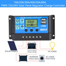 Controlador de carga solar 60A Panel controlador Regulador de batería PWM LCD Dual USB 12V/24V