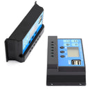 Controlador de carga solar 60A Panel controlador Regulador de batería PWM LCD Dual USB 12V/24V