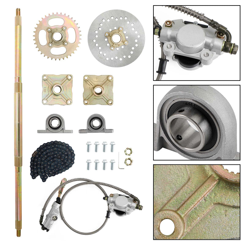 32 "ATV Quad Go Kart Hinterradachse Kit Ritzel Bremsrad Nabe Bremsbaugruppe
