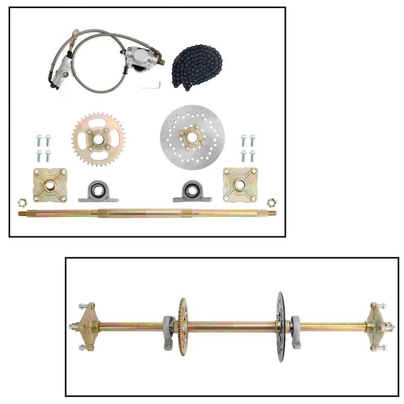 32 "ATV Quad Go Kart Hinterradachse Kit Ritzel Bremsrad Nabe Bremsbaugruppe