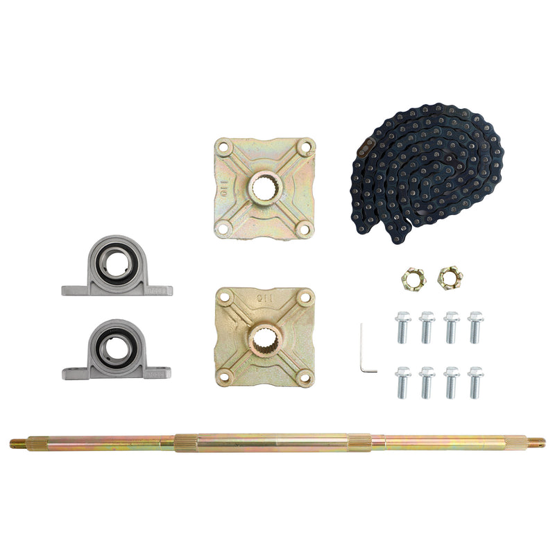 32 "ATV Quad Go Kart Hinterradachse Kit Ritzel Bremsrad Nabe Bremsbaugruppe