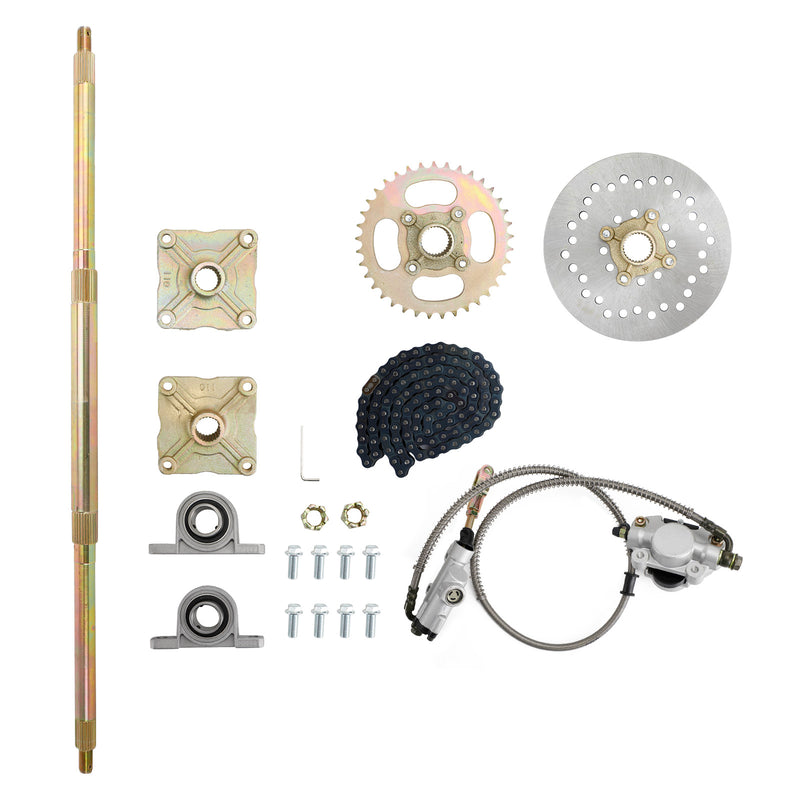 32 "ATV Quad Go Kart Hinterradachse Kit Ritzel Bremsrad Nabe Bremsbaugruppe