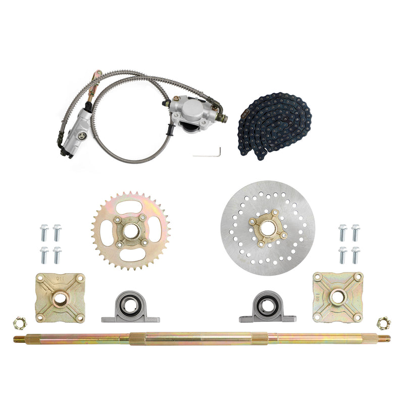 32 "ATV Quad Go Kart Hinterradachse Kit Ritzel Bremsrad Nabe Bremsbaugruppe