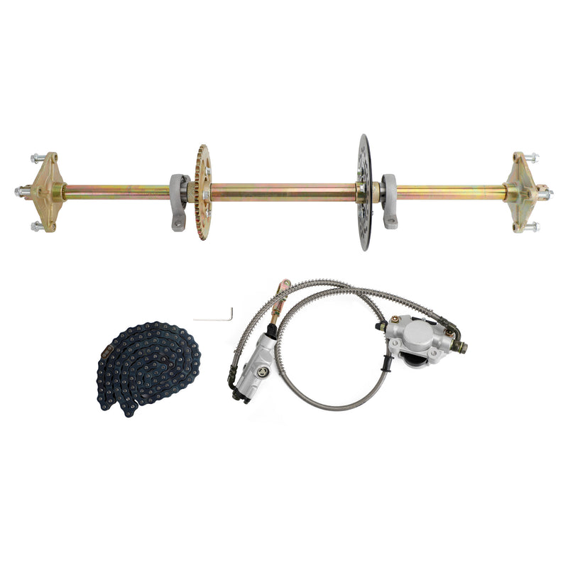 32 "ATV Quad Go Kart Hinterradachse Kit Ritzel Bremsrad Nabe Bremsbaugruppe
