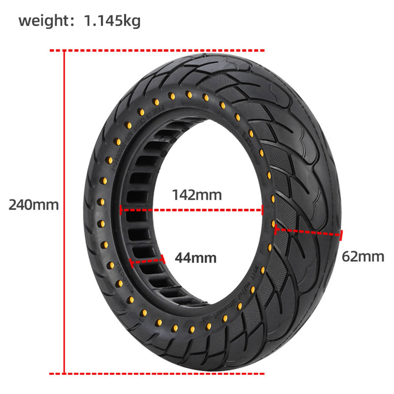 10 x 2,5 gummi solid dekk 60/70-65 for Ninebot Max G30 honeycomb dekk erstatning