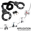 Motorsykkel Sykkel El-scooterlås med nøkkel 60cm Kjedelås Tyverisikring med veske