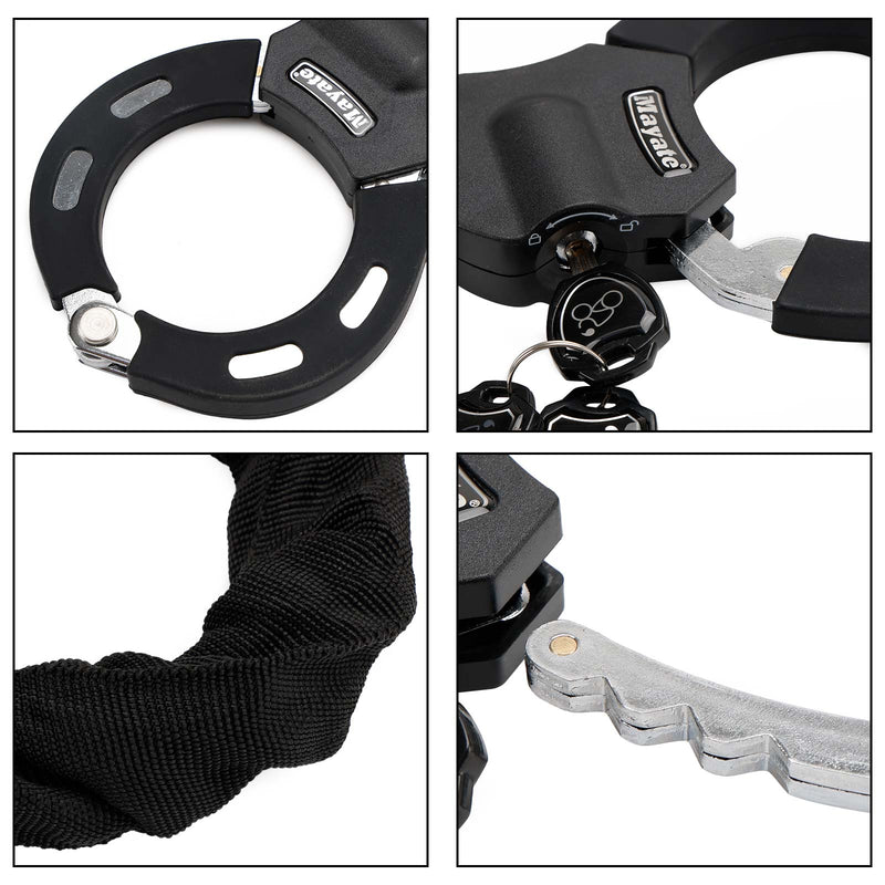 Motorsykkel Sykkel El-scooterlås med nøkkel 60cm Kjedelås Tyverisikring med veske