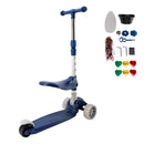 2-in-1 Kinderroller mit LED-Beleuchtung und klappbarem Sitz – Blau/Rosa Ab 2 Jahren Tragbar 100 kg