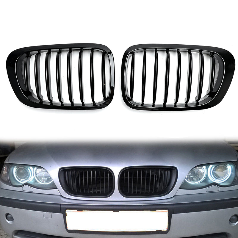 Front gjerde Grille ABS Glossy Black Mesh for BMW E46 2D (1999-2002) 3 Series Generic