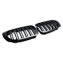 Double Line Front Hood Grille Grills Gloss Black für BMW E46 2-Türer 1998–2001 Generic