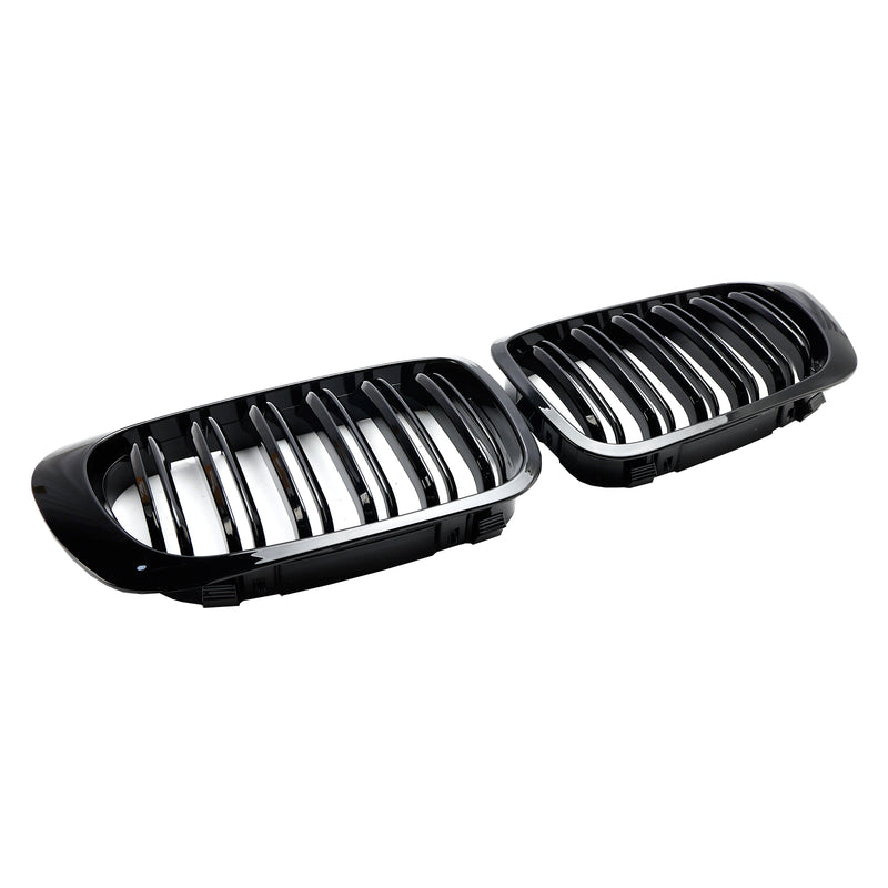 Double Line Front Hood Grille Grills Gloss Black für BMW E46 2-Türer 1998–2001 Generic