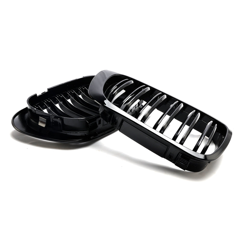 Double Line Front Hood Grille Grills Gloss Black für BMW E46 2-Türer 1998–2001 Generic