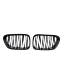 Double Line Front Hood Grille Grills Gloss Black für BMW E46 2-Türer 1998–2001 Generic