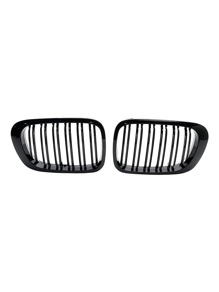 Double Line Front Hood Grille Grills Gloss Black für BMW E46 2-Türer 1998–2001 Generic