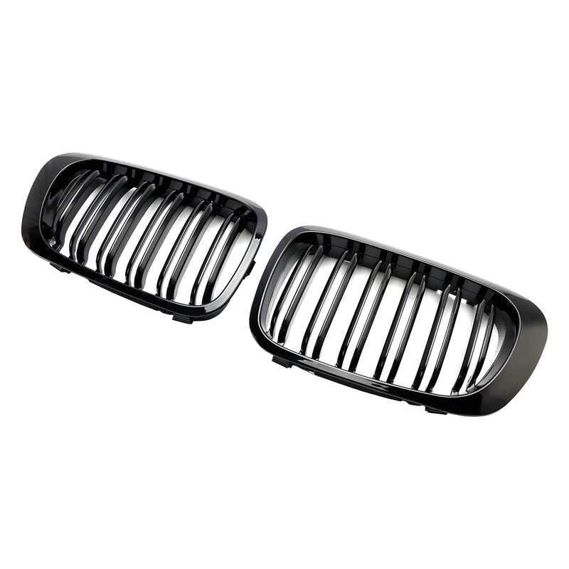 Double Line Front Hood Grille Grills Gloss Black für BMW E46 2-Türer 1998–2001 Generic