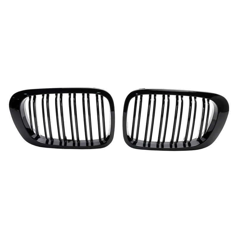 Double Line Front Hood Grille Grills Gloss Black für BMW E46 2-Türer 1998–2001 Generic