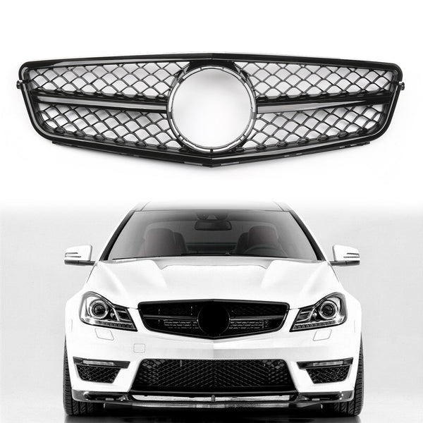 GTR Style Kühlergrill Frontgrill für Mercedes W204 C-Klasse C300 C350 2008-2014 Sportliches Upgrade Hochwertige Qualität