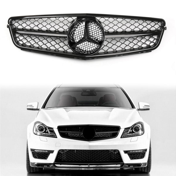Sportlicher Kühlergrill Frontgrill für Mercedes W204 C-Klasse C300 C350 2008-2014 GTR Style Ersatzteil