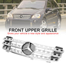 Vordere Stoßstangengrillgrill Fit Mercedes-Benz ML-Klasse W164 2005-2008 Chrom