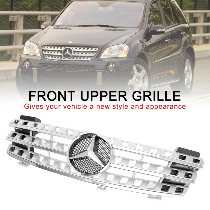 Vordere Stoßstangengrillgrill Fit Mercedes-Benz ML-Klasse W164 2005-2008 Chrom