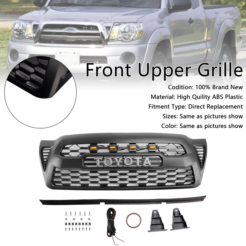 2005–2011 Toyota Tacoma LED -grillillä etupuskurille, Matt Black