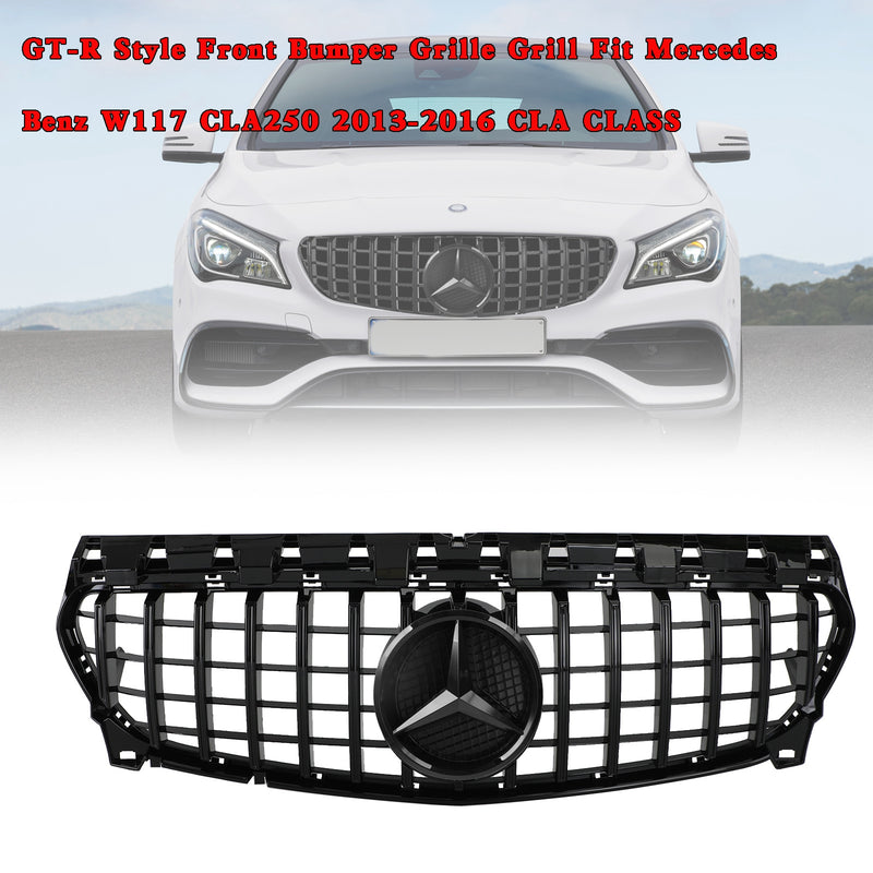 GT-R stil front kofanger grill velegnet til Mercedes Benz W117 CLA250 2013-2016 Generisk