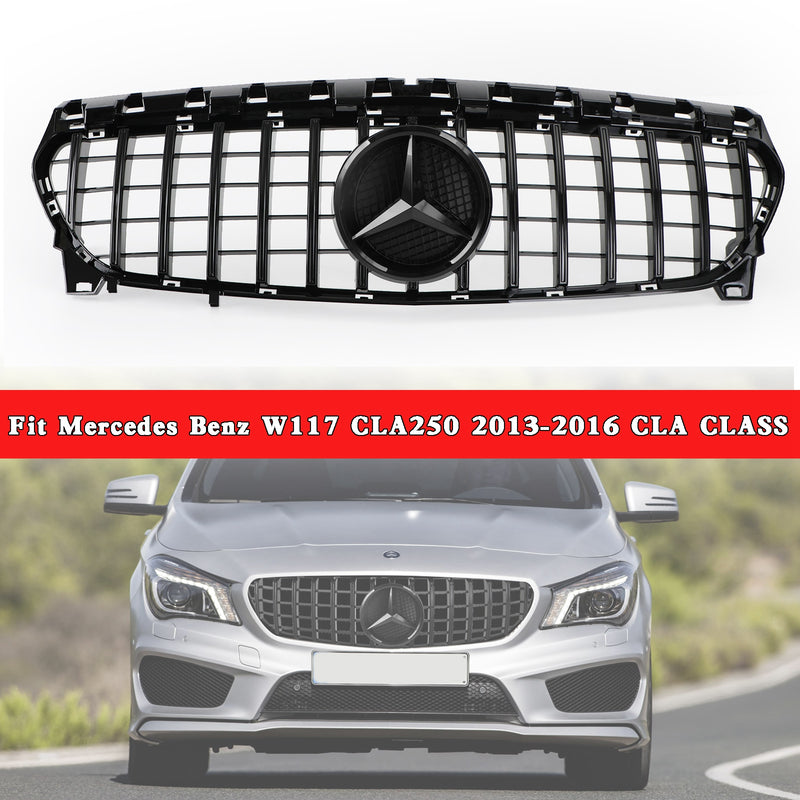 GT-R stil front kofanger grill velegnet til Mercedes Benz W117 CLA250 2013-2016 Generisk