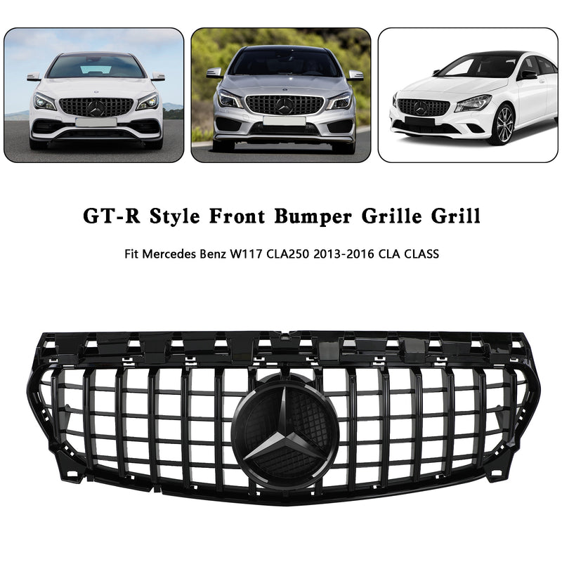 GT-R stil front kofanger grill velegnet til Mercedes Benz W117 CLA250 2013-2016 Generisk