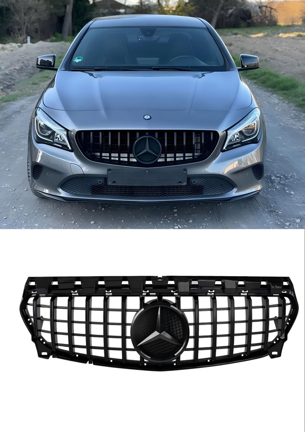 Grade do pára-choque dianteiro estilo GT-R adequada para Mercedes Benz W117 CLA250 2013-2016 Genérico