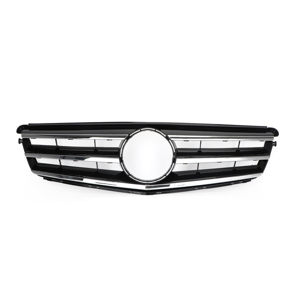 LED Frontgrill in Schwarz-Chrom - für Mercedes C-Klasse W204 C300/C350 (2008-2014) - Direkteinstieg