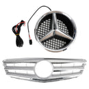 Grill przedniego zderzaka do Benz Klasy C W204 z emblematem LED C300/C350 08-14 chrom