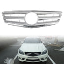 Grade do para-choque dianteiro para Mercedes-Benz Classe C W204 com emblema LED C300/C350 08-14 Cromado
