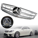 Grill przedniego zderzaka do Benz Klasy C W204 z emblematem LED C300/C350 08-14 chrom