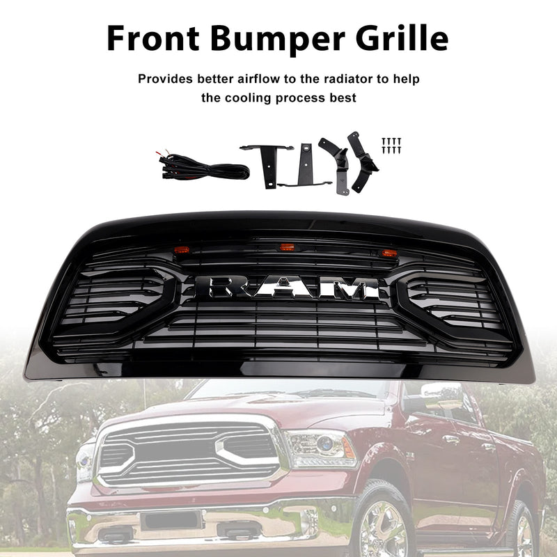 Dodge Ram 2500/3500 Laramie (Baujahre 2010–2018) mit schwarzem Frontstoßstangengrill und LED-Beleuchtung